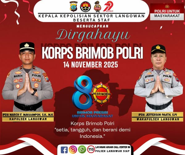 UCAPAN DIRGAHAYU KORPS BRIMOB POLRI